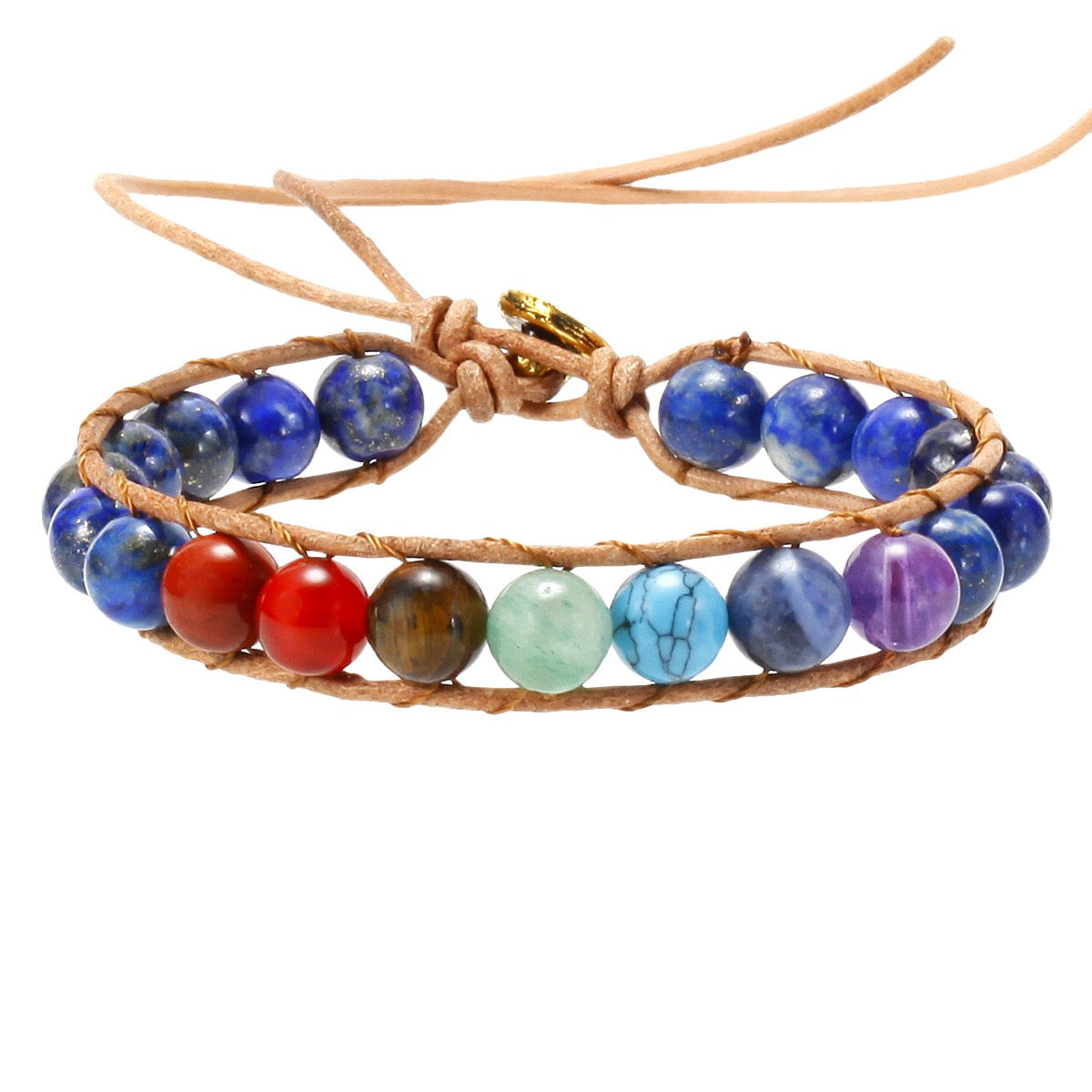 Chakra Bracelet on Adjustable Leather Cord