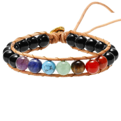Chakra Bracelet on Adjustable Leather Cord