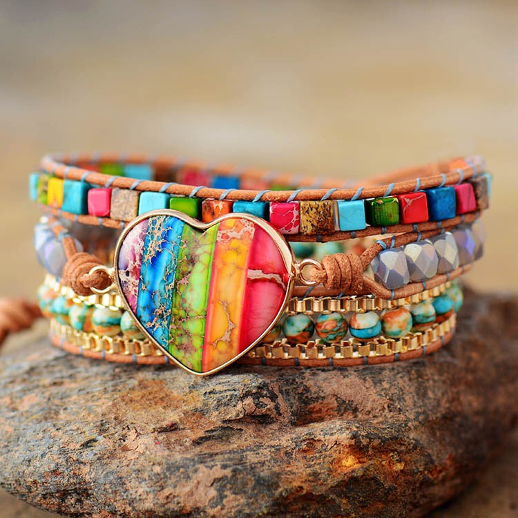 Healing Heart Crystal Bracelet | 7 Chakra & Self-Love