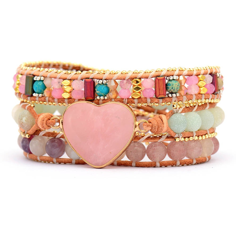 Open Heart Energy Bracelet | Rose Quartz & I Love
