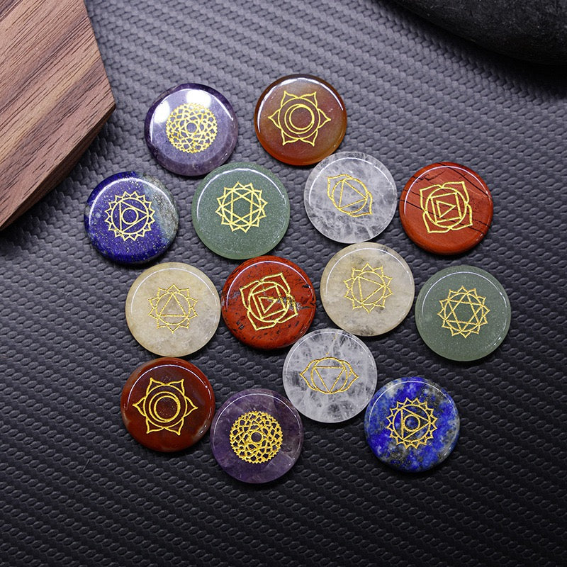 SenseGlo 7 Chakra Round Stone Set
