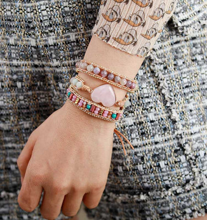 Open Heart Energy Bracelet | Rose Quartz & I Love