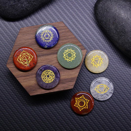 SenseGlo 7 Chakra Round Stone Set