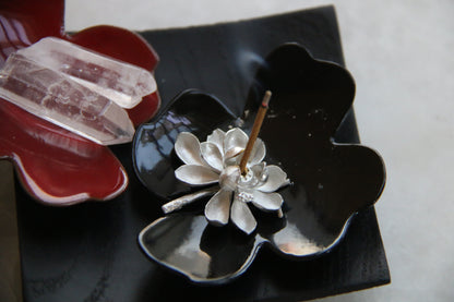 Lotus Incense Burner | Gift-Wrapped | Handmade Silver Brass Incense Holder
