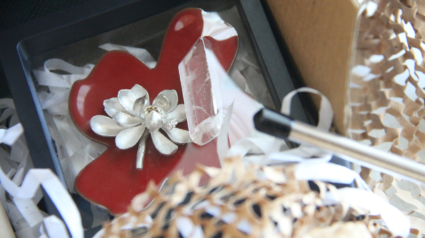 Lotus Incense Burner | Gift-Wrapped | Handmade Silver Brass Incense Holder