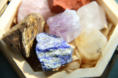 7 Chakra Crystal Set |Crystal Daily Ritual Kit | Premium Raw Crystal Healing Stones
