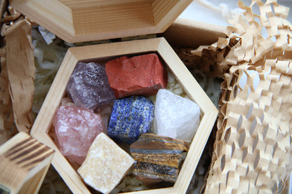 7 Chakra Crystal Set |Crystal Daily Ritual Kit | Premium Raw Crystal Healing Stones