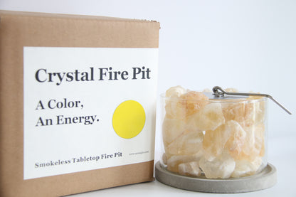 Earth Elemental| Yellow Citrine Crystal Energy |Stability, Nourishment, Prosperity | Crystal Tabletop Fire Pit