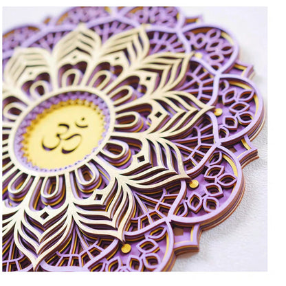 Handmade Chakra Symbols 3D Effects | Chakra Symbols Set – Multi-Layered Wooden Wall Art | Eco-Friendly 7 Chakra Icons