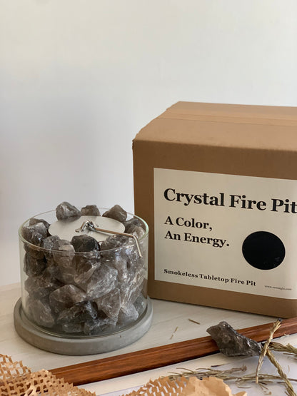 Water Elemental | Smoky Quartz Crystal Energy | Renewal, Prosperity, Adaptability | Crystal Tabletop Fire Pit