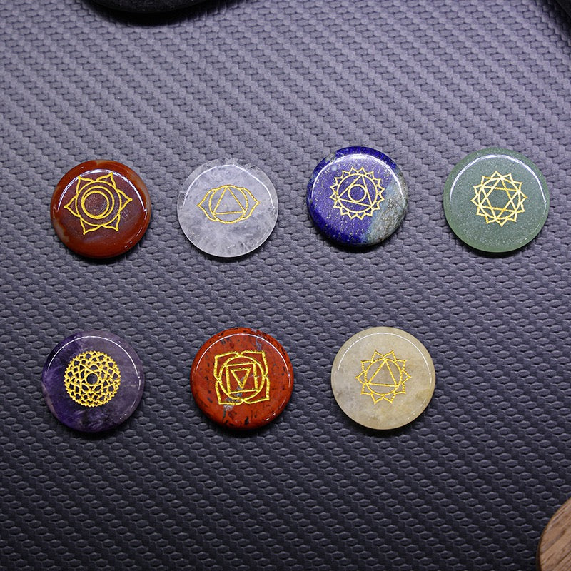 SenseGlo 7 Chakra Round Stone Set