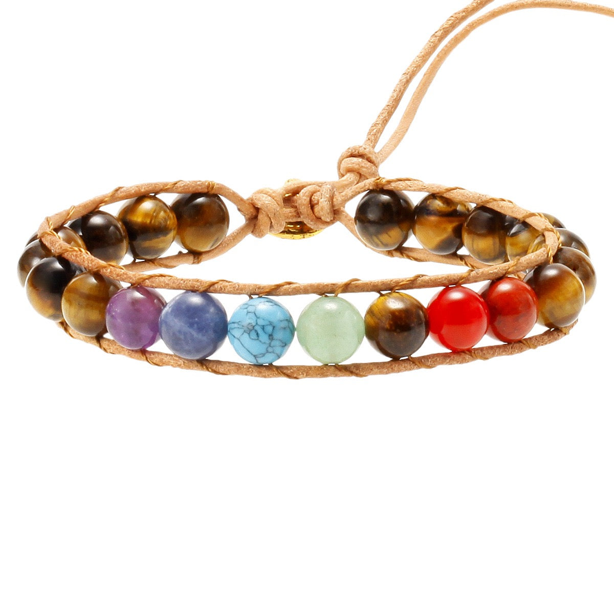Chakra Bracelet on Adjustable Leather Cord