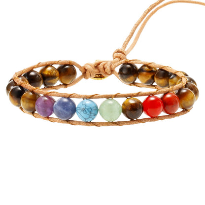 Chakra Bracelet on Adjustable Leather Cord
