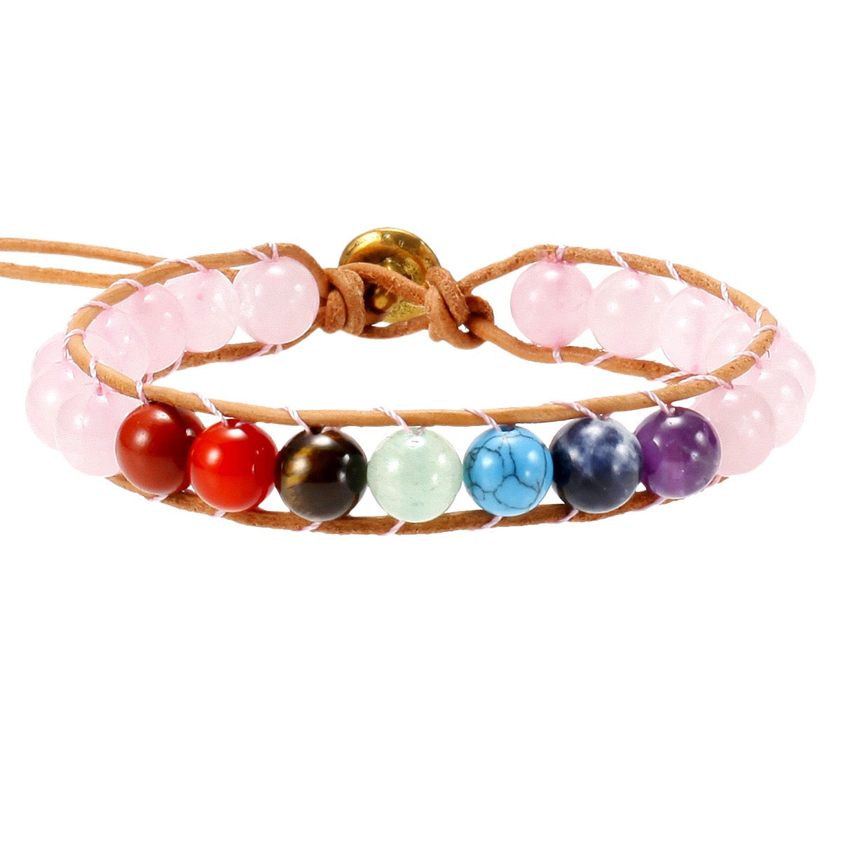 Chakra Bracelet on Adjustable Leather Cord