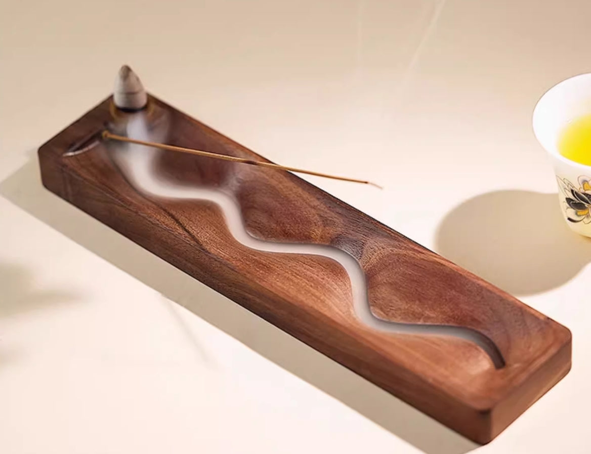 Wooden Backflow Incense Holder | Hand-Carved Backflow Incense Burner