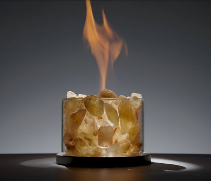 Earth Elemental| Yellow Citrine Crystal Energy |Stability, Nourishment, Prosperity | Crystal Tabletop Fire Pit