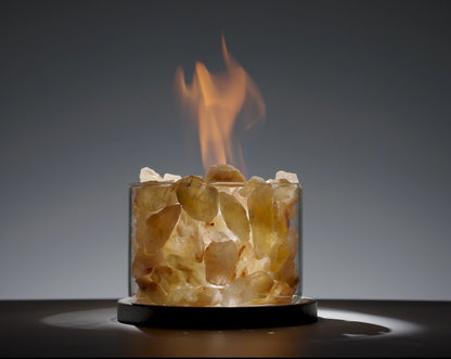 Earth Elemental| Yellow Citrine Crystal Energy |Stability, Nourishment, Prosperity | Crystal Tabletop Fire Pit