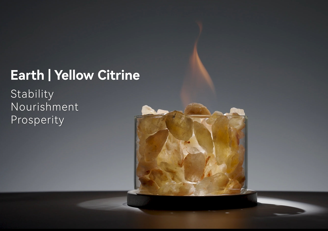 Earth Elemental| Yellow Citrine Crystal Energy |Stability, Nourishment, Prosperity | Crystal Tabletop Fire Pit